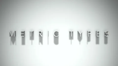 Metric types 3D title animation white text on a white background Stock Footage 299376186
