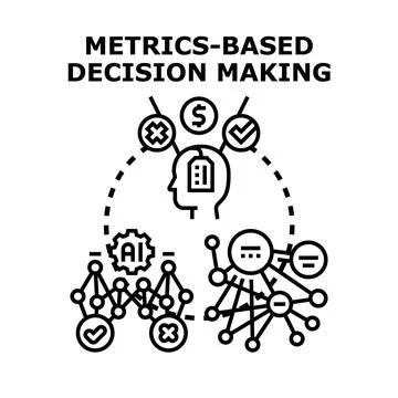 Metrics based decision making business strategy analysis Stock Illustration