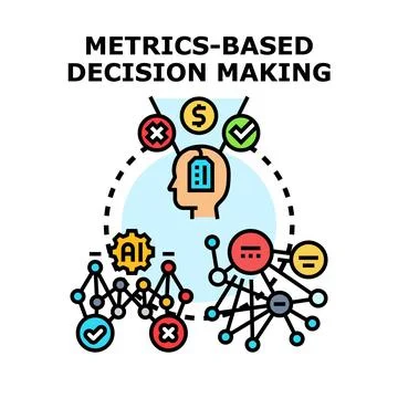 Metrics based decision making business strategy analysis Illustrazione stock