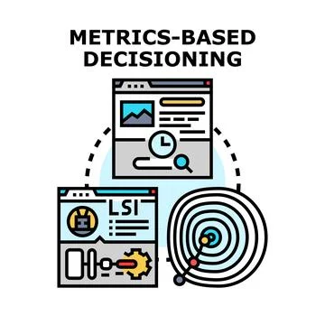 Metrics based decision making calculating business strategy Stock Illustration
