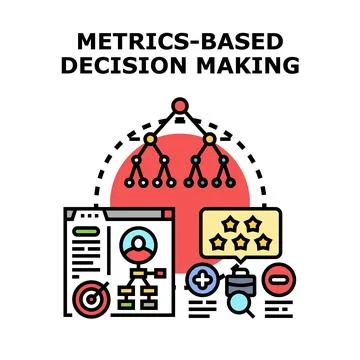 Metrics based decision making process evaluating business performance イラスト素材