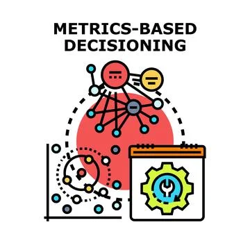 Metrics based decisioning analyzing data management process Stock Illustration