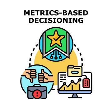 Metrics based decisioning process for business strategy success 스톡 일러스트