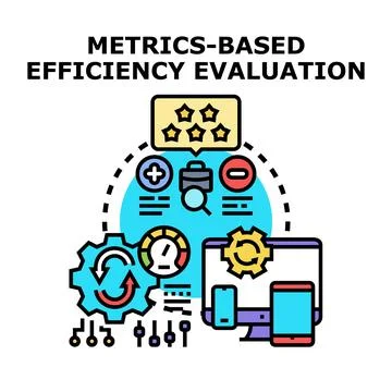 Metrics based efficiency evaluation optimizing business performance Stock Illustration