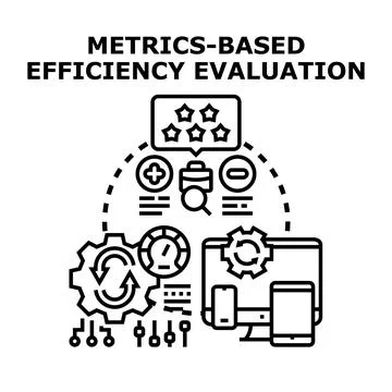 Metrics based efficiency evaluation optimizing business performance Stock Illustration