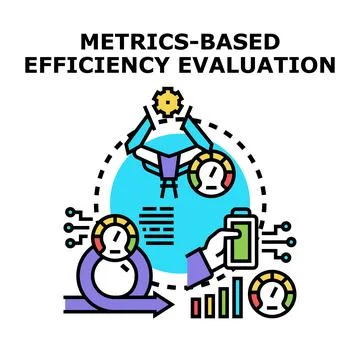 Metrics based efficiency evaluation process tracking performance Stock Illustration