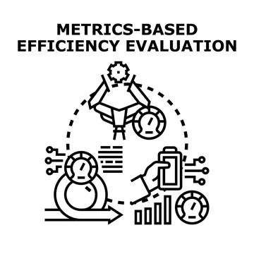 Metrics based efficiency evaluation process tracking performance Stock Illustration