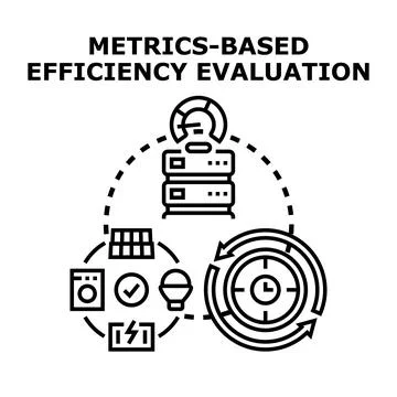 Metrics based efficiency evaluation system analytics process Stockillustratie