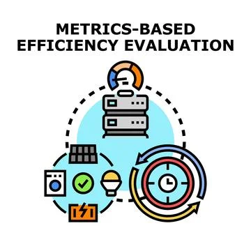 Metrics based efficiency evaluation system analytics process Stock Illustration