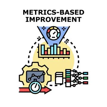 Metrics based improvement optimizing business performance illustration Stock Illustration