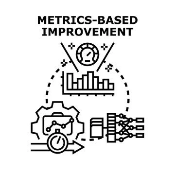 Metrics based improvement optimizing business performance illustration Stockillustratie