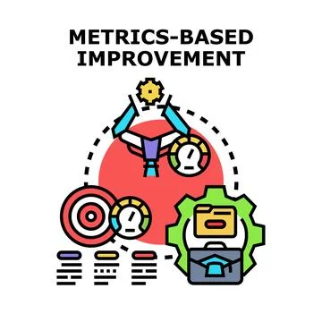 Metrics based improvement optimizing business performance Stock Illustration