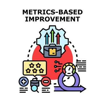 Metrics based improvement strategy for business development Stock Illustration