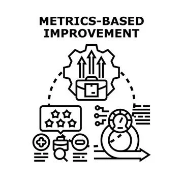 Metrics based improvement strategy for business development Illustrazione stock