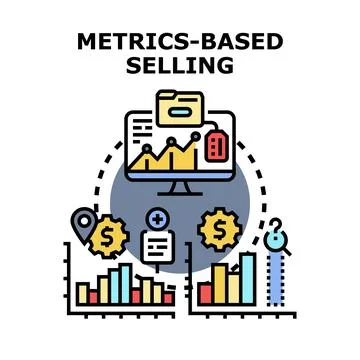 Metrics based selling concept illustrating data analysis Stock Illustration