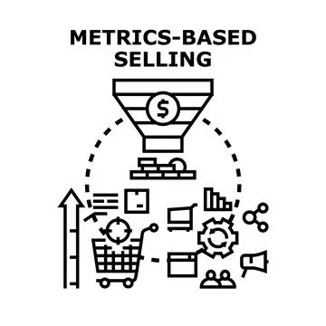 Metrics based selling strategy concept vector illustration イラスト素材
