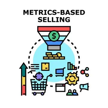 Metrics based selling strategy concept vector illustration イラスト素材