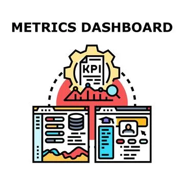 Metrics dashboard illustrating data analysis and business performance 스톡 일러스트