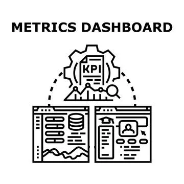 Metrics dashboard illustrating data analysis and business performance Illustrazione stock