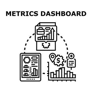 Metrics dashboard visualizing business data and financial performance Stockillustratie