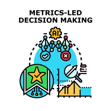 Metrics led decision making process data analysis Stock Illustration