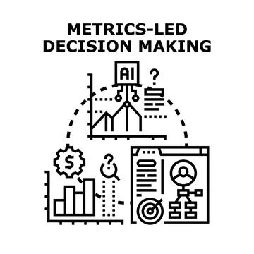 Metrics led decision making process vector icon Stock Illustration