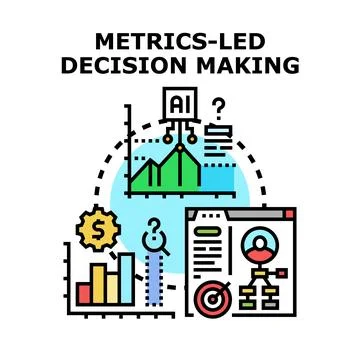 Metrics led decision making process vector icon Stock Illustration