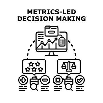 Metrics led decision making process with data analysis Stock Illustration