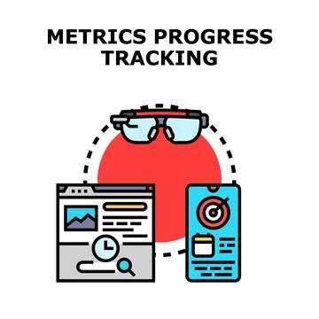 Metrics progress tracking augmented reality concept Stock Illustration