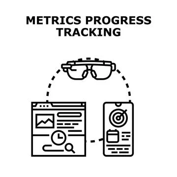 Metrics progress tracking augmented reality concept Stock Illustration