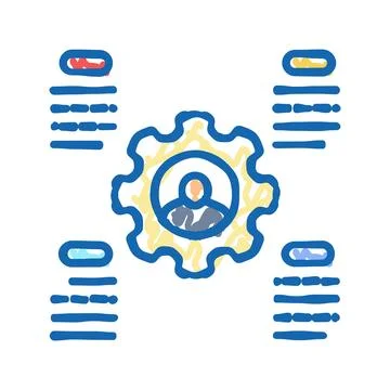 Metrics technical sales engineer icon doodle illustration Stock Illustration