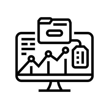 Metrics technical sales engineer line icon vector illustration Illustrazione stock