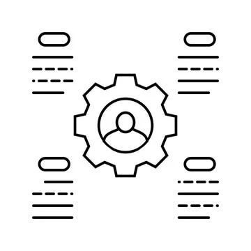 Metrics technical sales engineer line icon vector illustration Stock Illustration