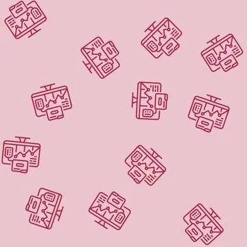 Metrics technical sales engineer line seamless pattern 스톡 일러스트