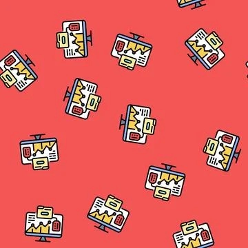 Metrics technical sales engineer vector seamless pattern Stock Illustration