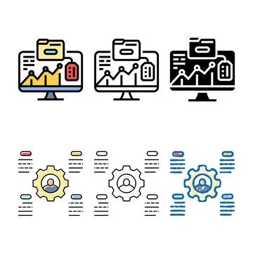 Metrics technical sales multipack engineer color icon vector Stock Illustration