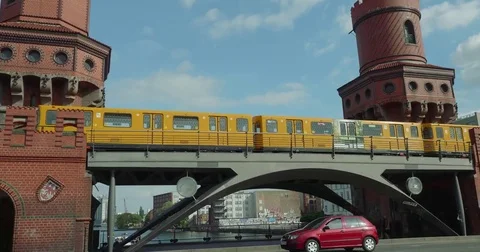 Metro and Bridge  in Berlin Stock-Footage 77199439