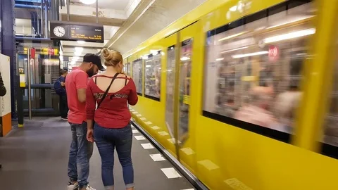 Metro Arriving at the Station Video stock 79845823