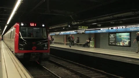 Metro barcelona Stock Footage 12349795