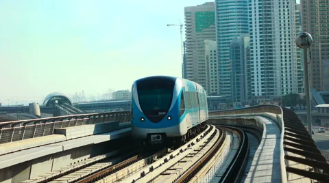 Metro comes to station Stock Footage 61912889