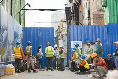Metro construction in Saigon 스톡 사진