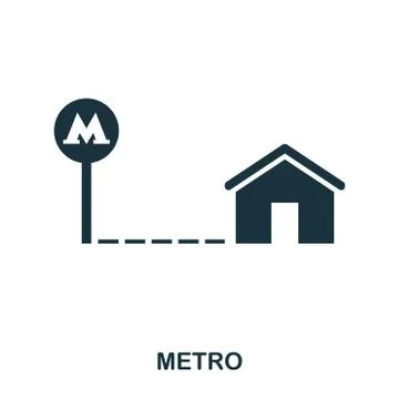 Metro creative icon. Simple element illustration. Metro concept symbol design Stock Illustration