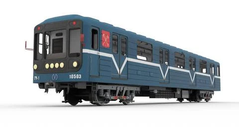 Metro engine model with white background Stock Illustration