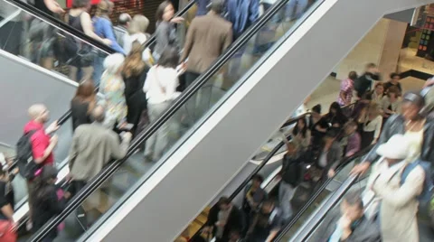 Metro escalator timelapse Stock Footage 11260342