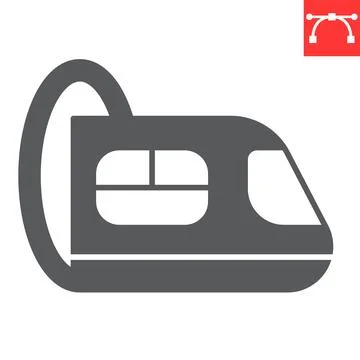 Metro glyph icon Stock Illustration