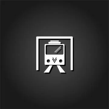 Metro icon flat. Stock Illustration