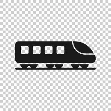 Metro icon in flat style. Train subway vector illustration on white isolated  Stock Illustration