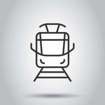 Metro icon in flat style. Train subway vector illustration on white isolated  Stock Illustration