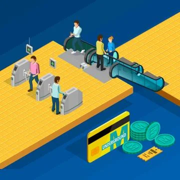 Metro Isometric Design Concept Illustrazione stock