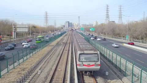 Metro Line 8 in Beijing Video stock 307202852